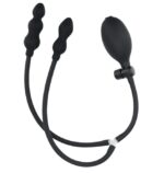 Black Double inflatable anal buttplug