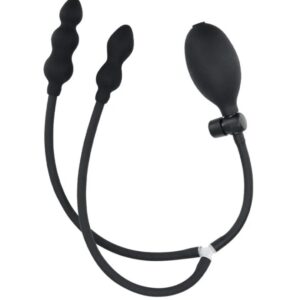 Black Double inflatable anal buttplug