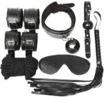 Black 8pcs BDSM Bondage Kit