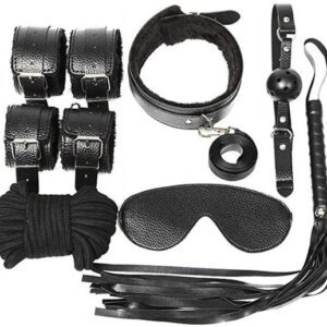 Black 8pcs BDSM Bondage Kit