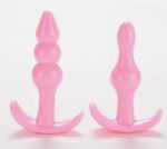 Pink Butt Plug Anal Beads Dildo Sex Toy 2 PC Set