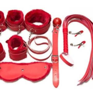 Red 7 Items BDSM Bondage Kit For Couple